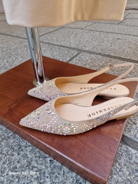 Slingback in pelle, con applicazione stass