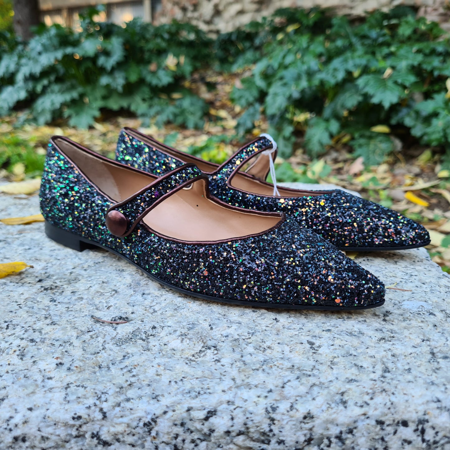 Ballerina in pelle glitter starbust