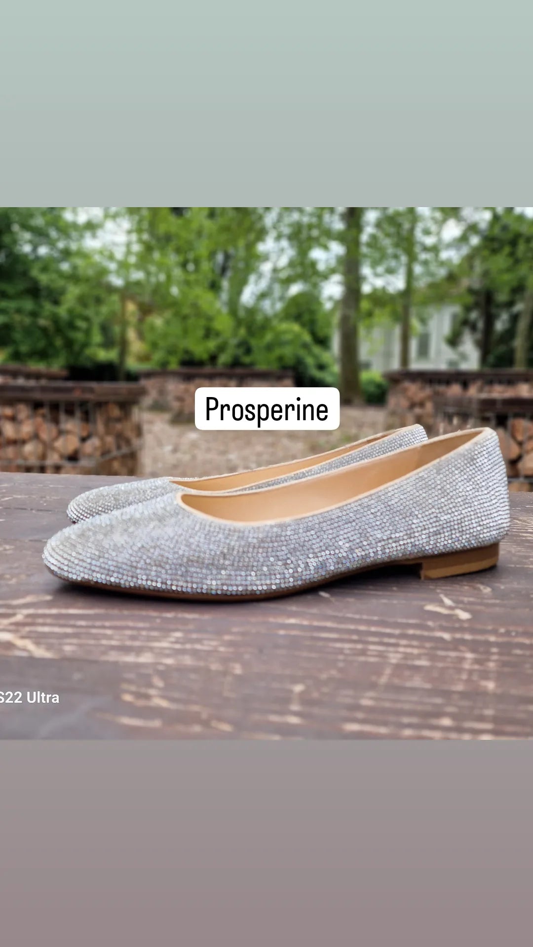 Ballerina  Flat Prosperine in Crystal colore Argento