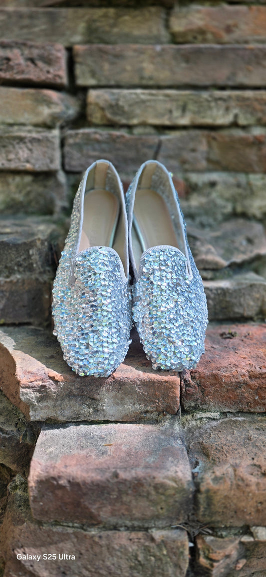 MOCASSINO LOAFER PAIETTES COLORE ARGENTO PROSPERINE
