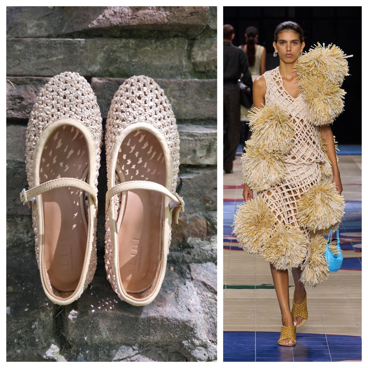Ballerina Mary Jane in rafia naturale