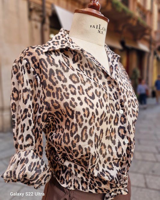 Camicia puro cotone, stampa animalier