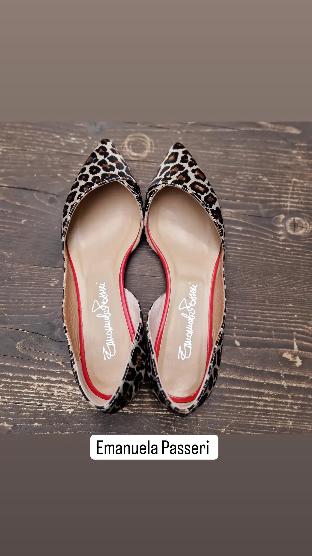 Ballerina Flat in pelle stampa animalier