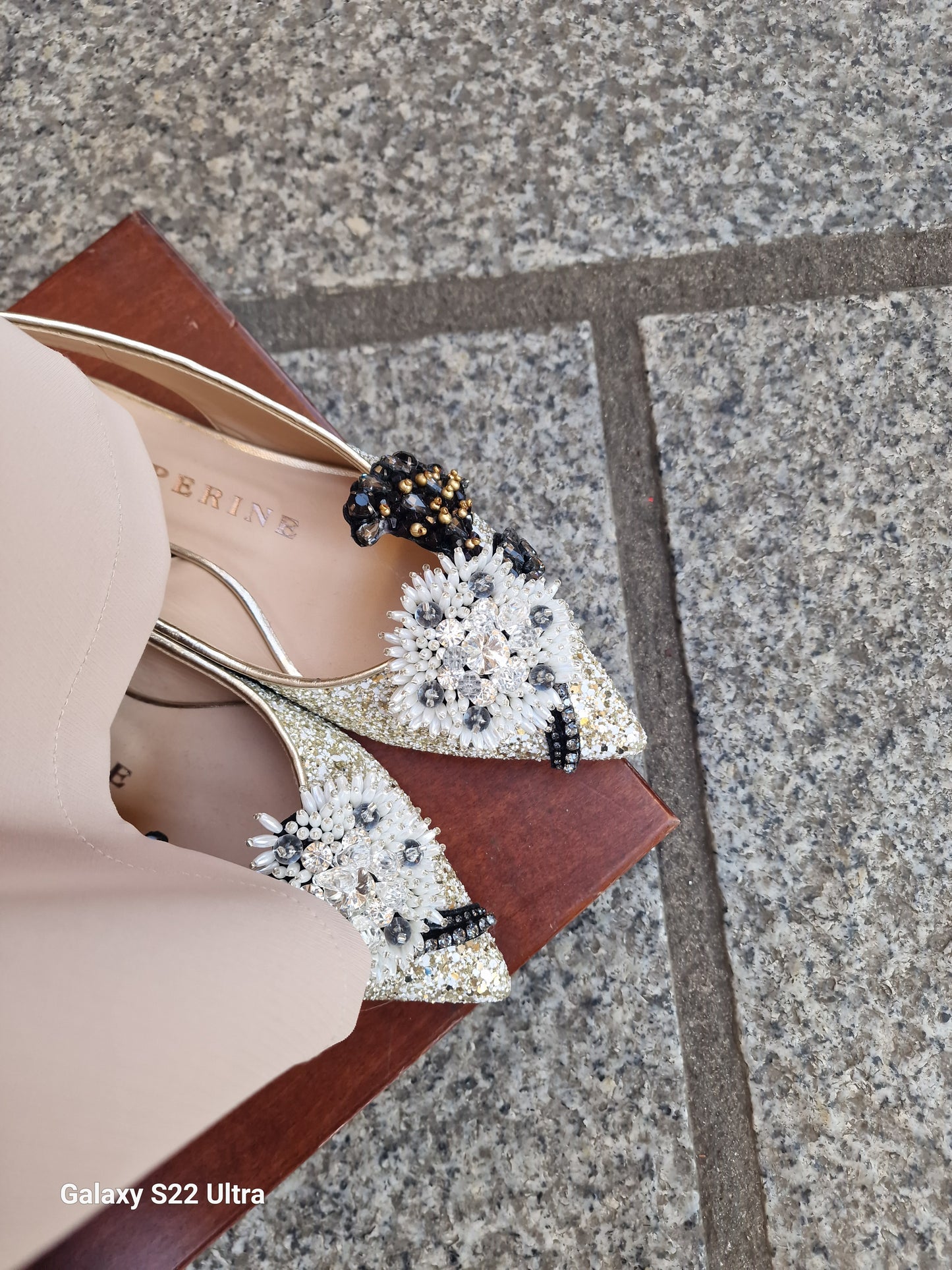 Slingback in pelle con rivestimento