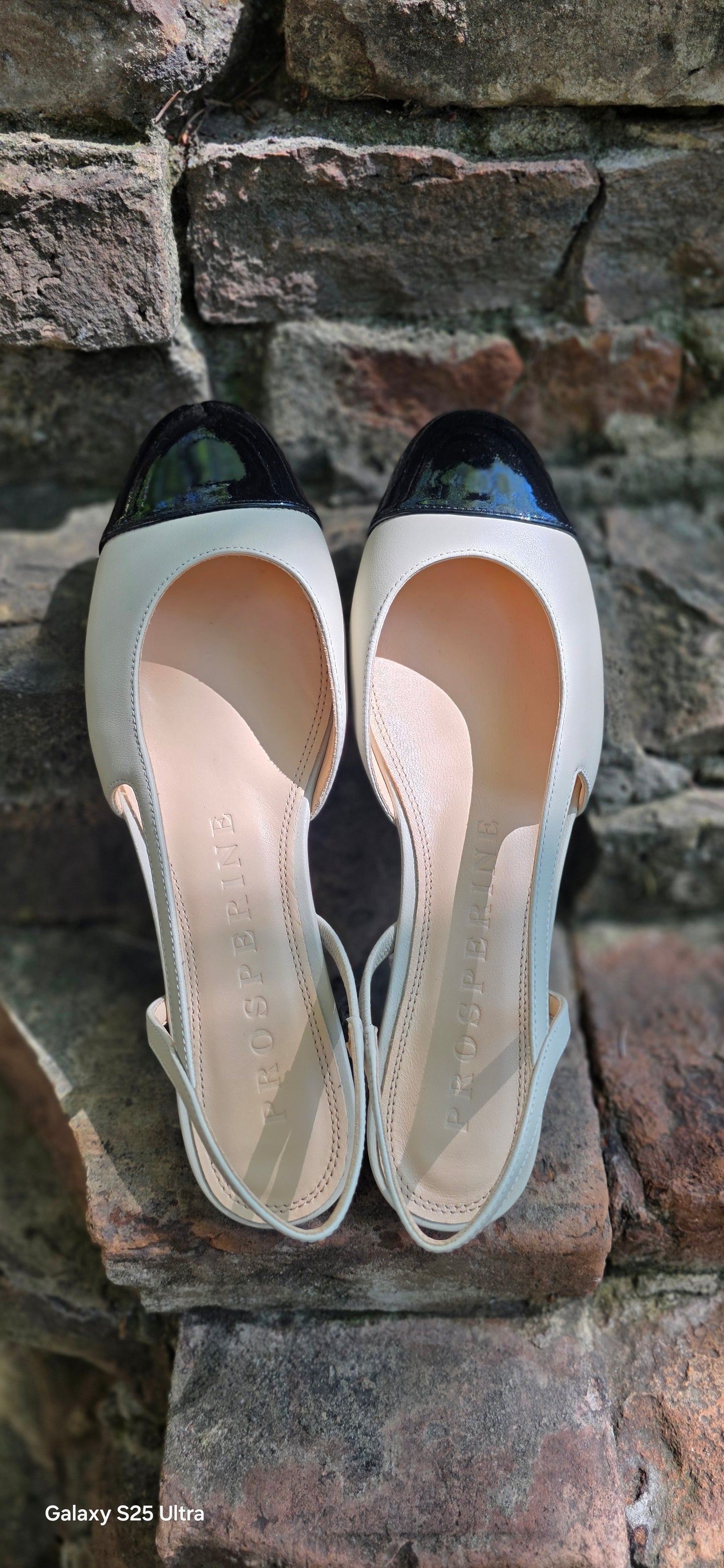 Slingback in pelle Panna/nero Donna Prosperine