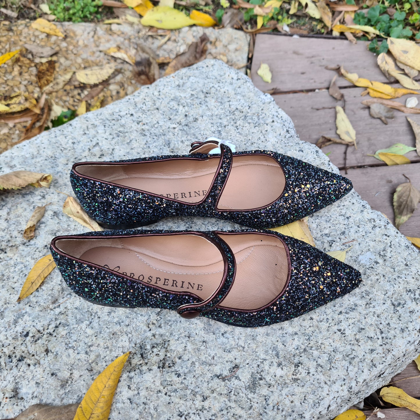 Ballerina in pelle glitter starbust