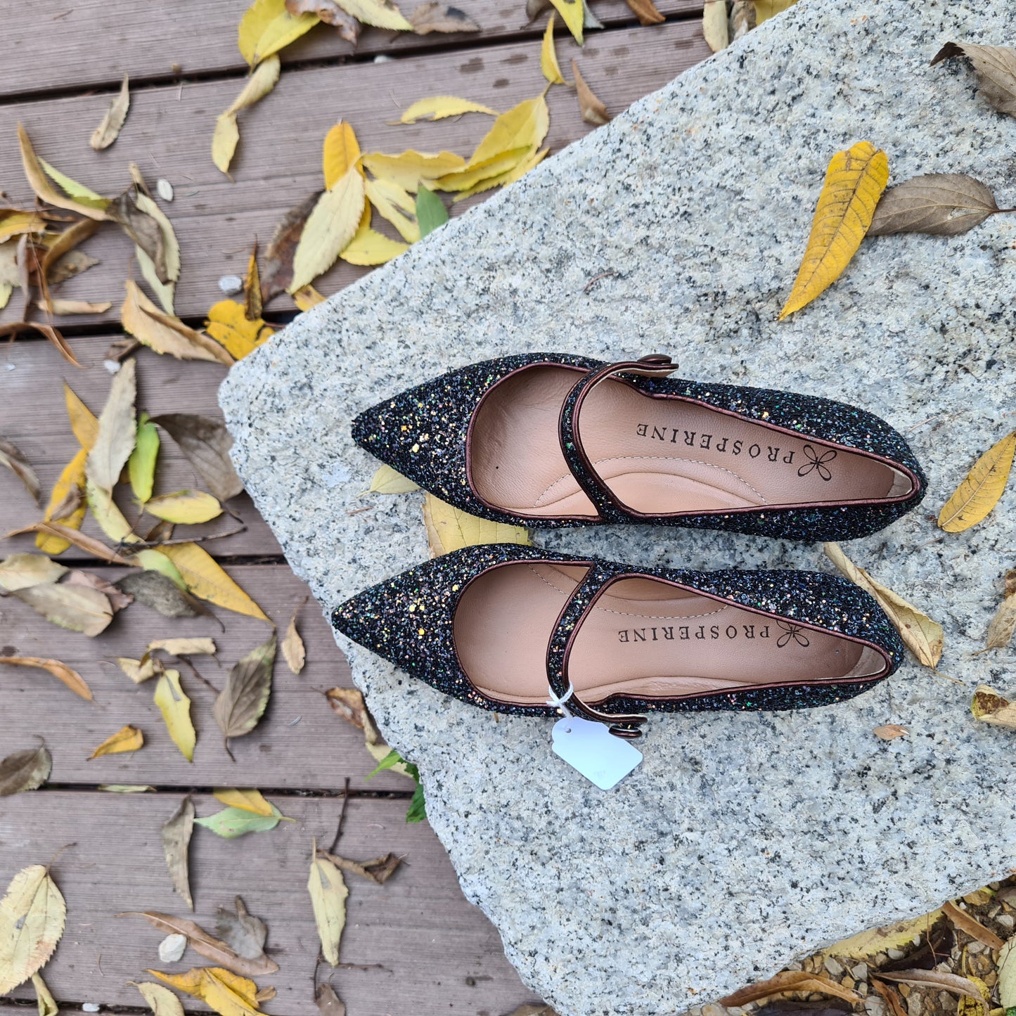 Ballerina in pelle glitter starbust